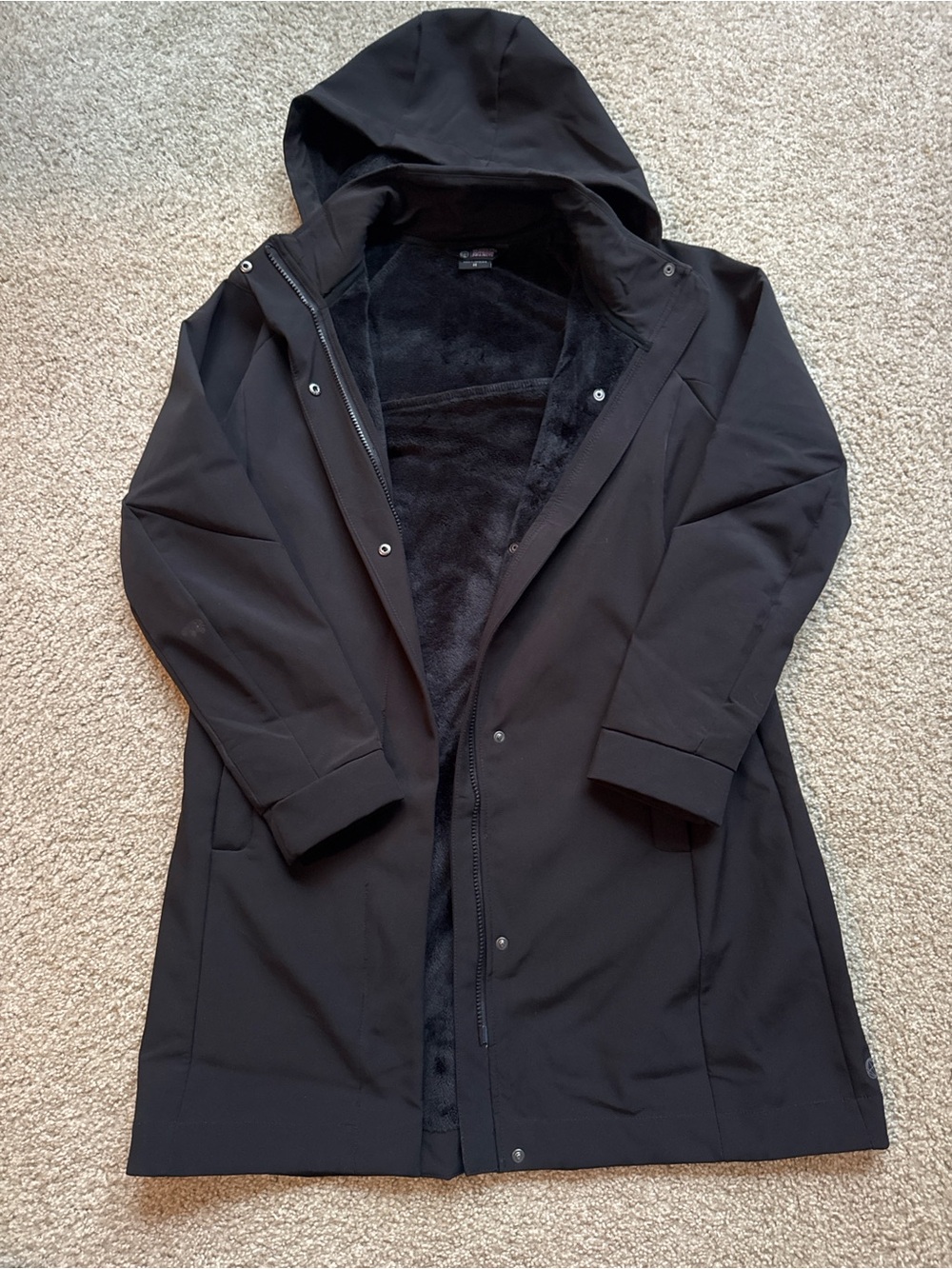 Black Hooded Women's Coat - Water Resistant